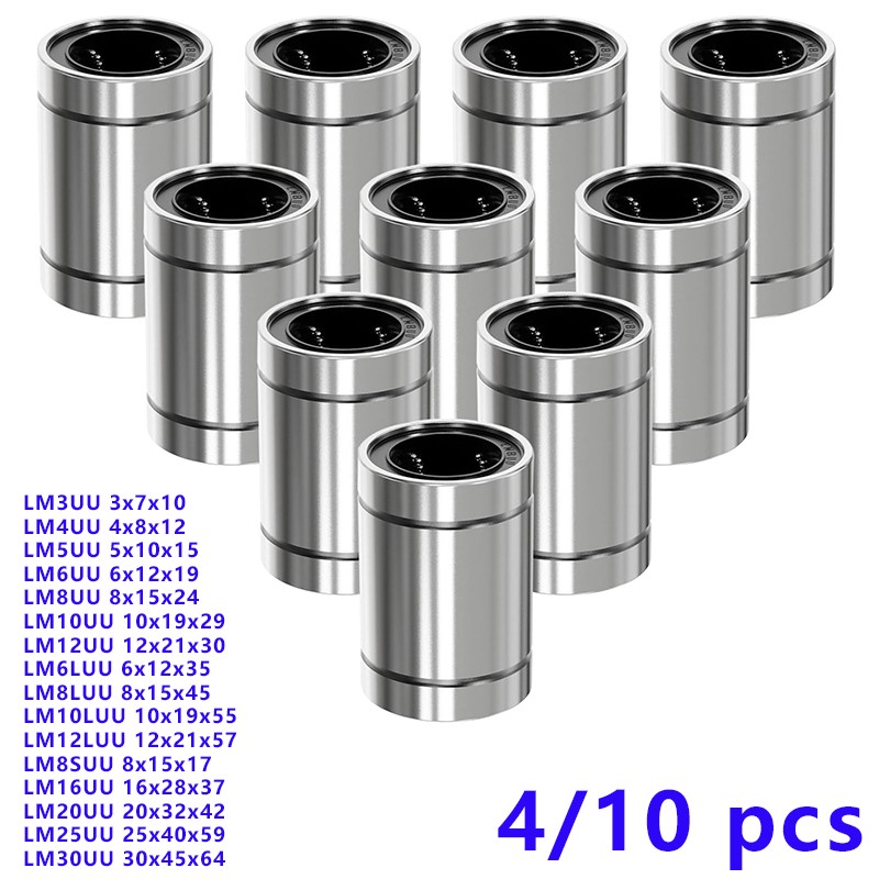 Linear Rod 8Mm - 4/10PCS LM8UU LM10UU LM16UU LM12UU Linear