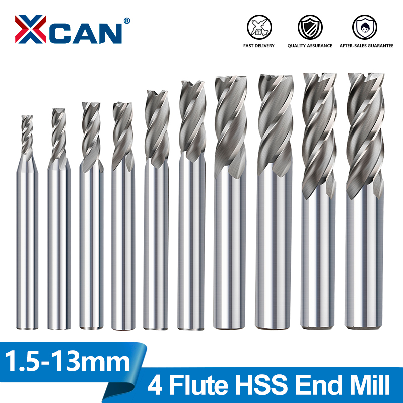 XCAN HSS Milling Cutter 4 Flut - End Mill Set 评论和价格