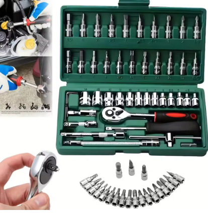 46pc Drive Socket Set 1/4 inch - Cnc Bits 评论和价格