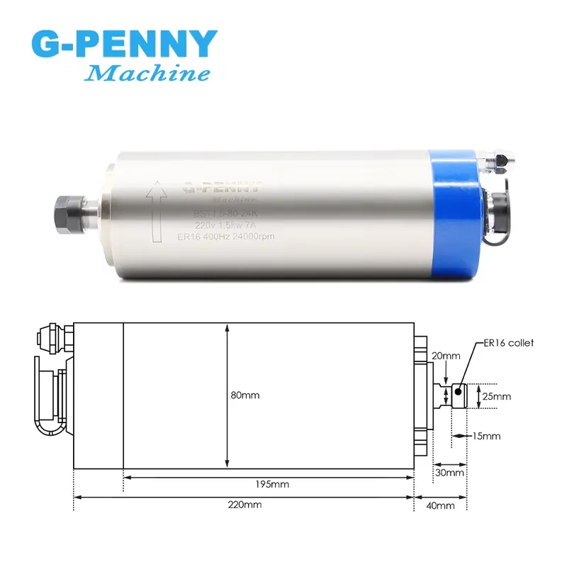Gpenny 1.5kw ER16 D80mm Water  - Spindle Motor 评论和价格